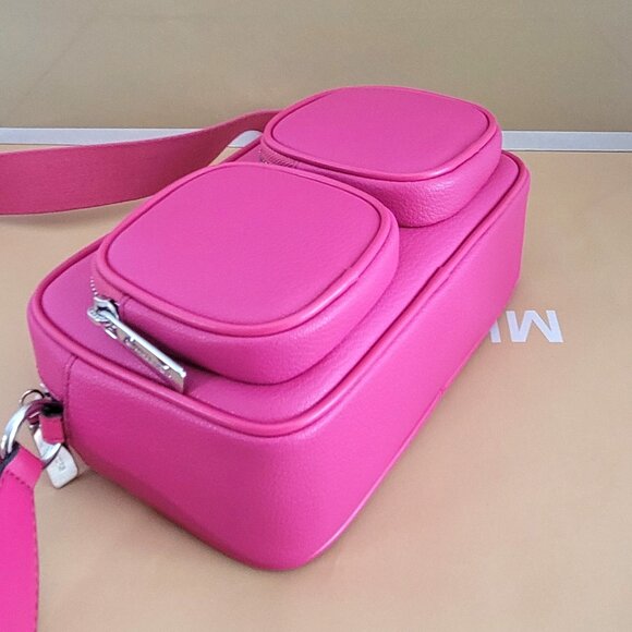 Michael Kors Jet Set Item Medium Pocket Crossbody Attachment Leather Dragonfruit - Picture 6 of 7